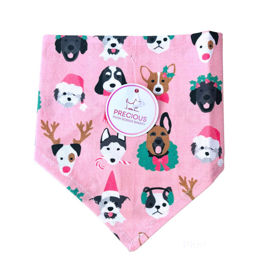 Pink Xmas Dogs Bandana