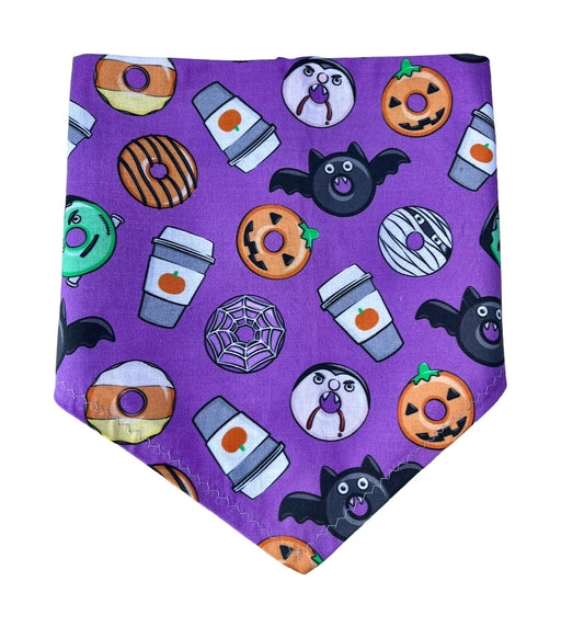 Halloween Donuts and Coffee  Dogs Bandana